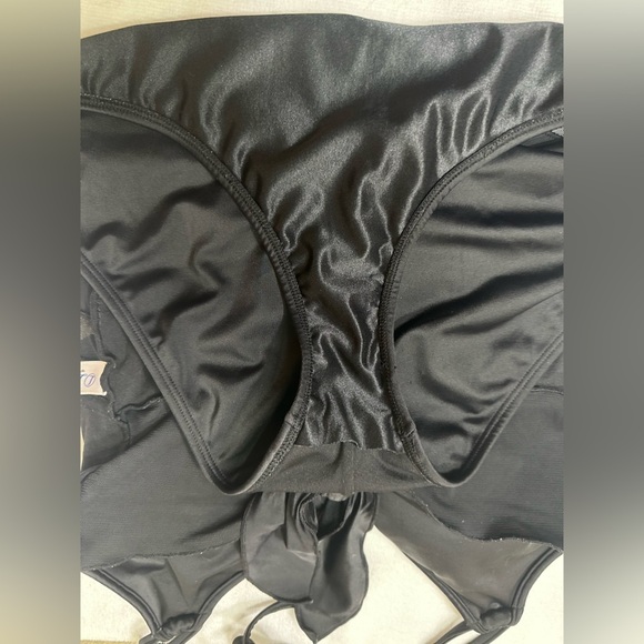 Leonisa Black One Piece Swimsuit with Sheer Mesh Panels - Picture 7 of 10